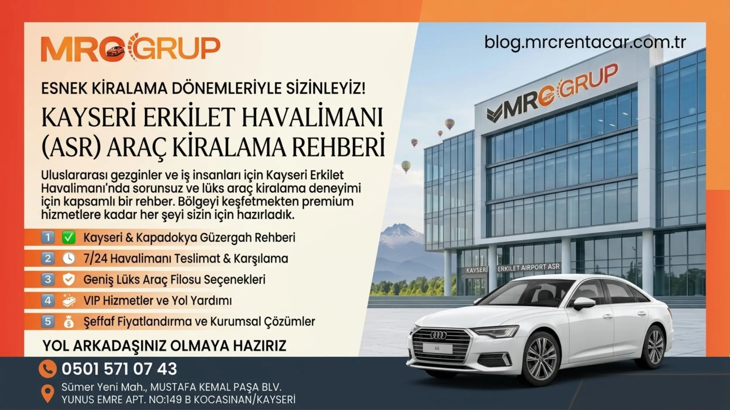 Kayseri Erkilet Havalimanı Araç Kiralama | MRC Grup Rent A Car