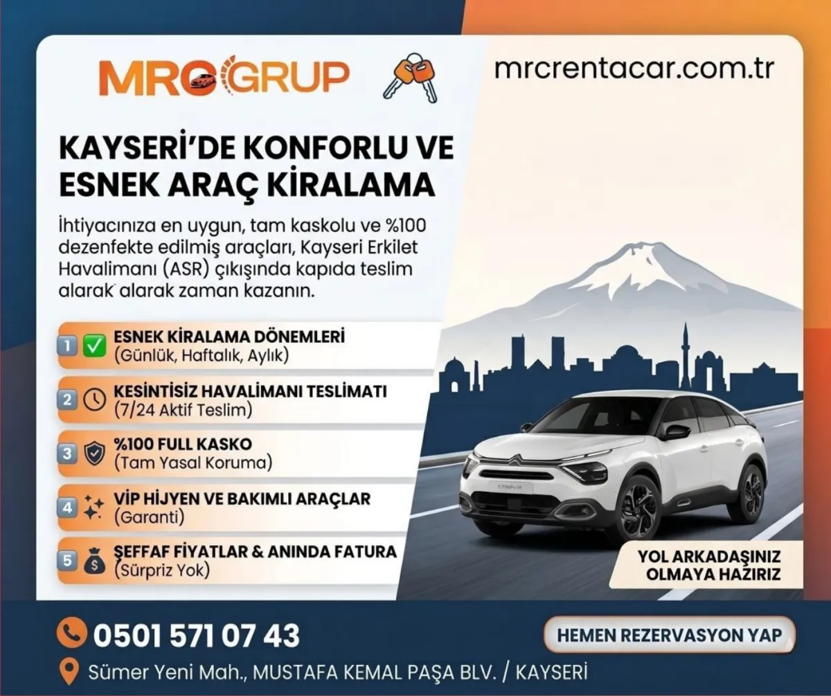 Kayseri'de Araç Kiralama Hizmetlerinin Avantajları